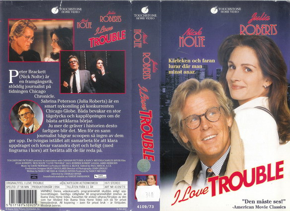 4109/73 I LOVE TROUBLE (VHS)